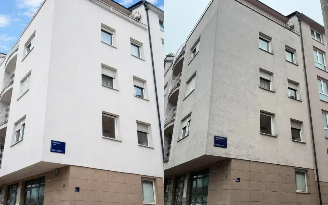 Prikaz fasade nakon pranja, kako oprati fasadu na kući