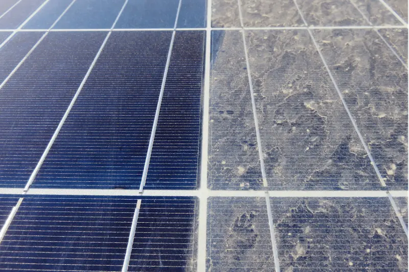 Solarni panel prije i poslje čišćenja