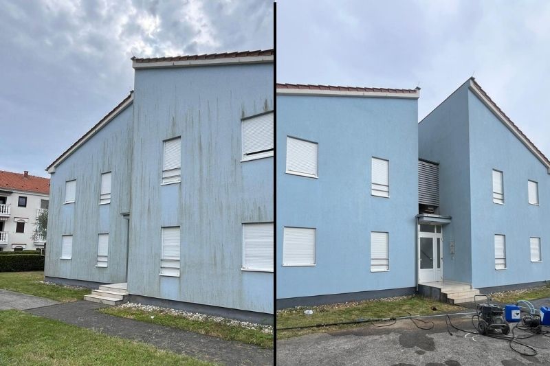 Fasada prije i nakon pranja